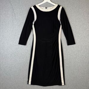 Lauren Ralph Lauren Dress Women's 6 Black 3/4 Sleeve A Line Knee Length Dress